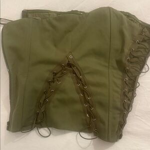 Princess Polly Khaki Lace-Up Camisole